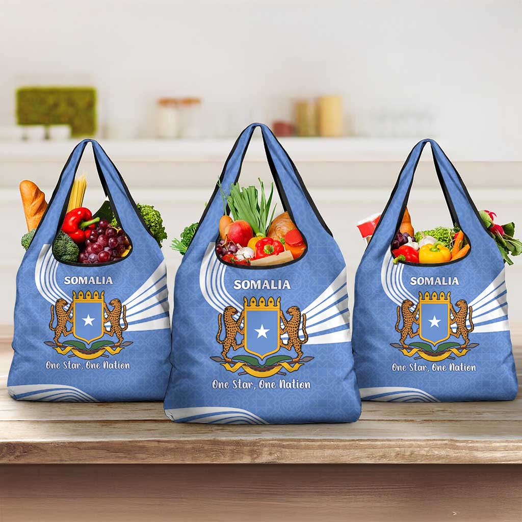 Somalia Grocery Bag with Coat of Arms One Star One Nation Blue White Spirit