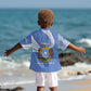Somalia Kid Hawaiian Shirt with Coat of Arms One Star One Nation Blue White Spirit