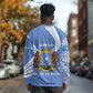 Somalia Long Sleeve Shirt with Coat of Arms One Star One Nation Blue White Spirit