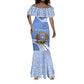 Somalia Mermaid Dress with Coat of Arms One Star One Nation Blue White Spirit