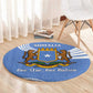 Somalia Round Carpet with Coat of Arms One Star One Nation Blue White Spirit