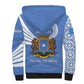 Somalia Sherpa Hoodie with Coat of Arms One Star One Nation Blue White Spirit
