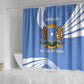 Somalia Shower Curtain with Coat of Arms One Star One Nation Blue White Spirit