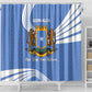Somalia Shower Curtain with Coat of Arms One Star One Nation Blue White Spirit