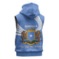 Somalia Sleeveless Zip Hoodie with Coat of Arms One Star One Nation Blue White Spirit - African Pride