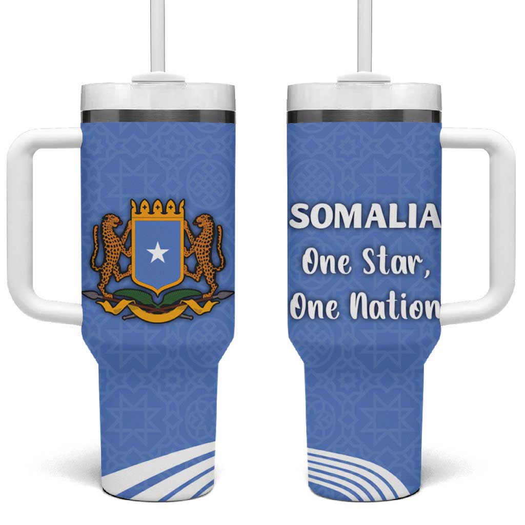 Somalia Tumbler With Handle with Coat of Arms One Star One Nation Blue White Spirit