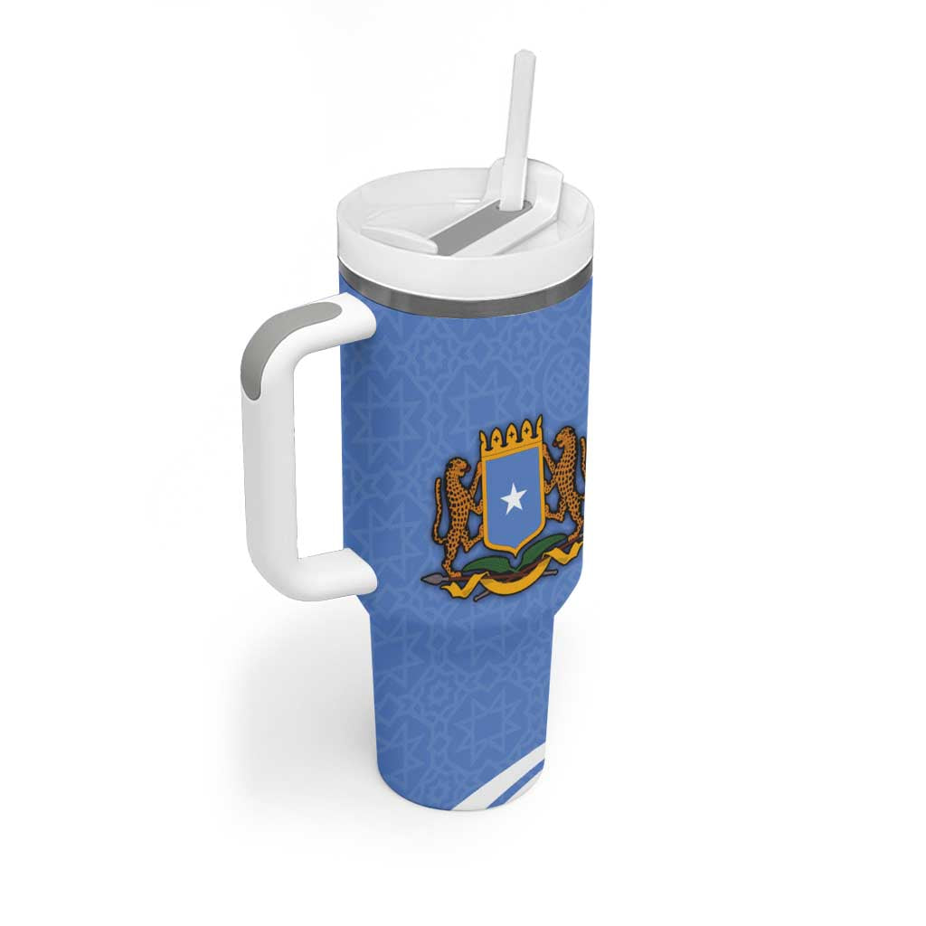 Somalia Tumbler With Handle with Coat of Arms One Star One Nation Blue White Spirit
