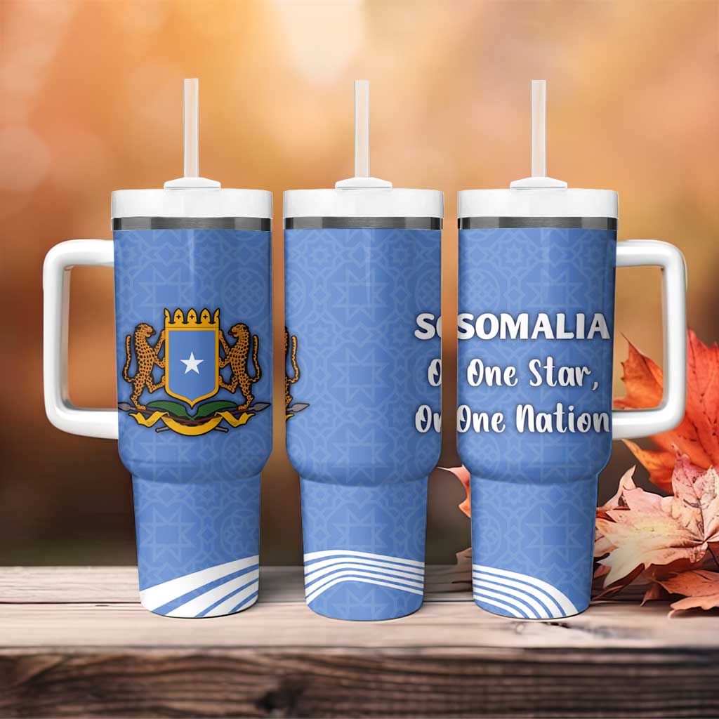 Somalia Tumbler With Handle with Coat of Arms One Star One Nation Blue White Spirit
