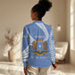 Somalia Women Casual Shirt with Coat of Arms One Star One Nation Blue White Spirit
