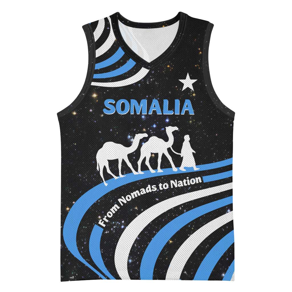 Somalia Basketball Jersey with From Nomads to Nation Camel Galaxy Flag Spirit TS04