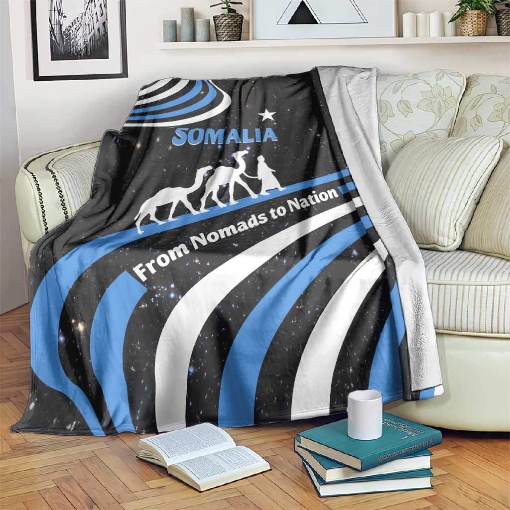 Somalia Blanket with From Nomads to Nation Camel Galaxy Flag Spirit