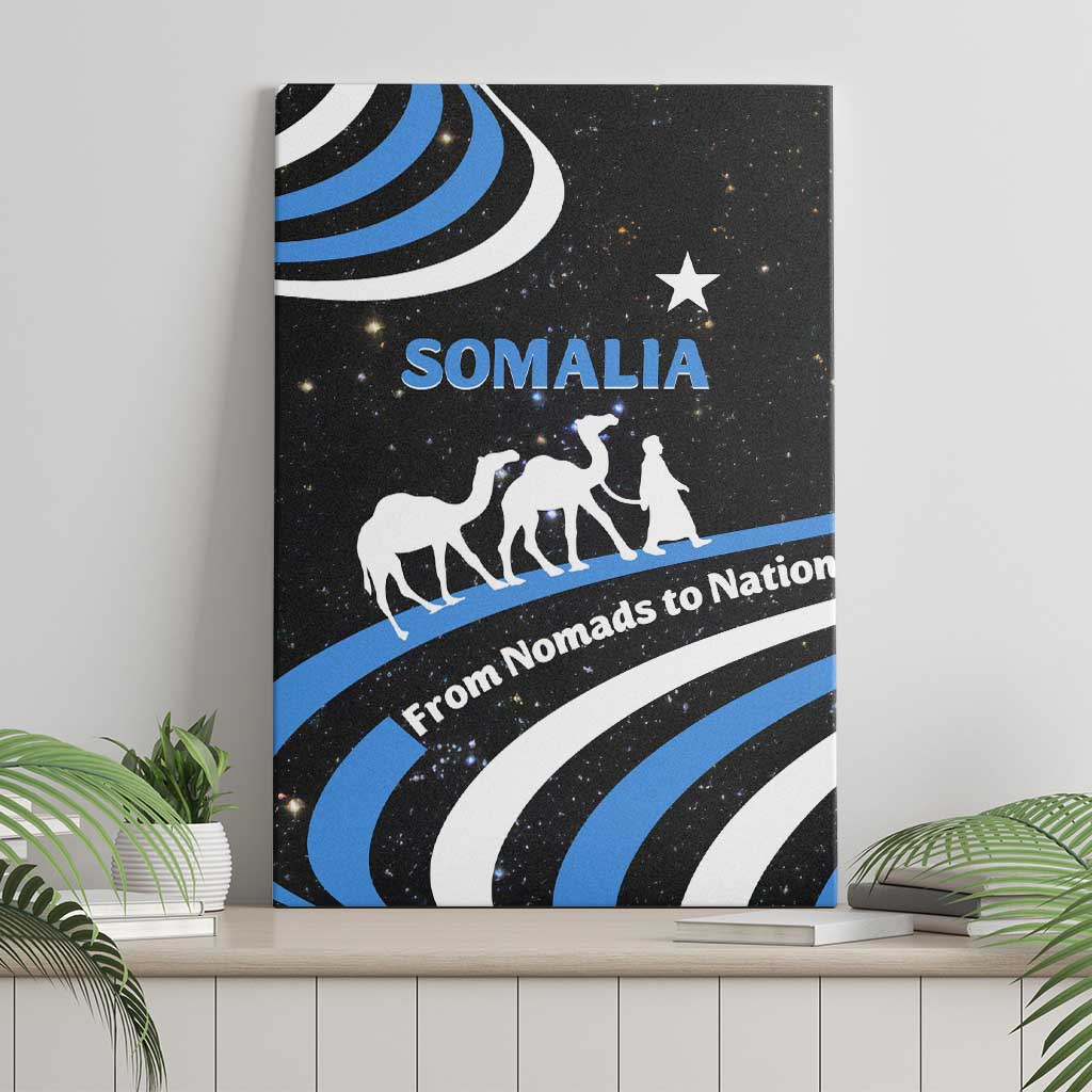Somalia Canvas Wall Art with From Nomads to Nation Camel Galaxy Flag Spirit