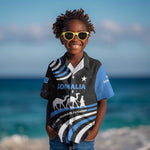 Somalia Kid Hawaiian Shirt with From Nomads to Nation Camel Galaxy Flag Spirit