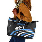 Somalia Leather Tote Bag with From Nomads to Nation Camel Galaxy Flag Spirit