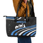 Somalia Leather Tote Bag with From Nomads to Nation Camel Galaxy Flag Spirit