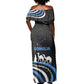 Somalia Off Shoulder Maxi Dress with From Nomads to Nation Camel Galaxy Flag Spirit