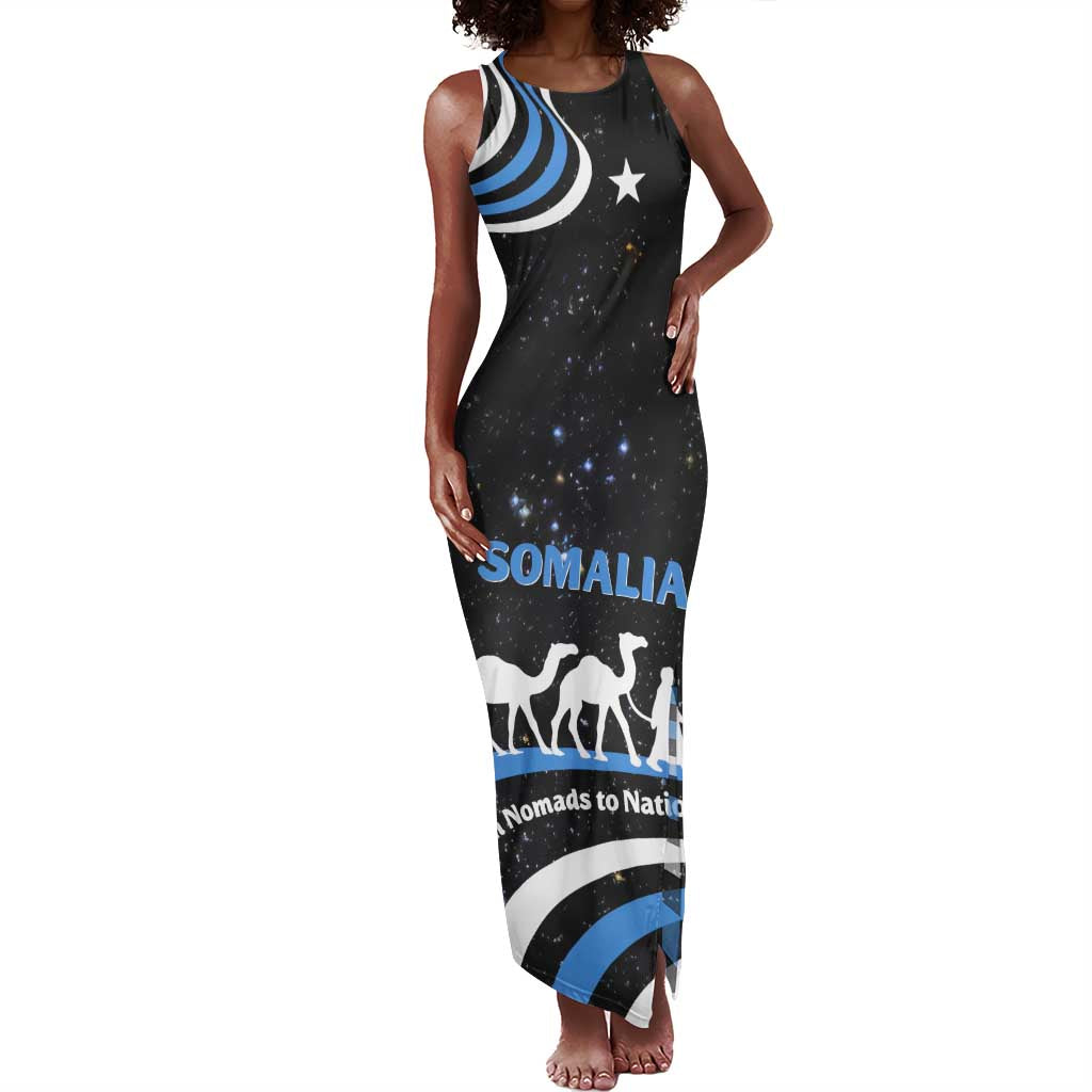 Somalia Tank Maxi Dress with From Nomads to Nation Camel Galaxy Flag Spirit