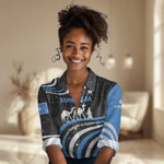 Somalia Women Casual Shirt with From Nomads to Nation Camel Galaxy Flag Spirit