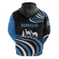 Somalia Zip Hoodie with From Nomads to Nation Camel Galaxy Flag Spirit