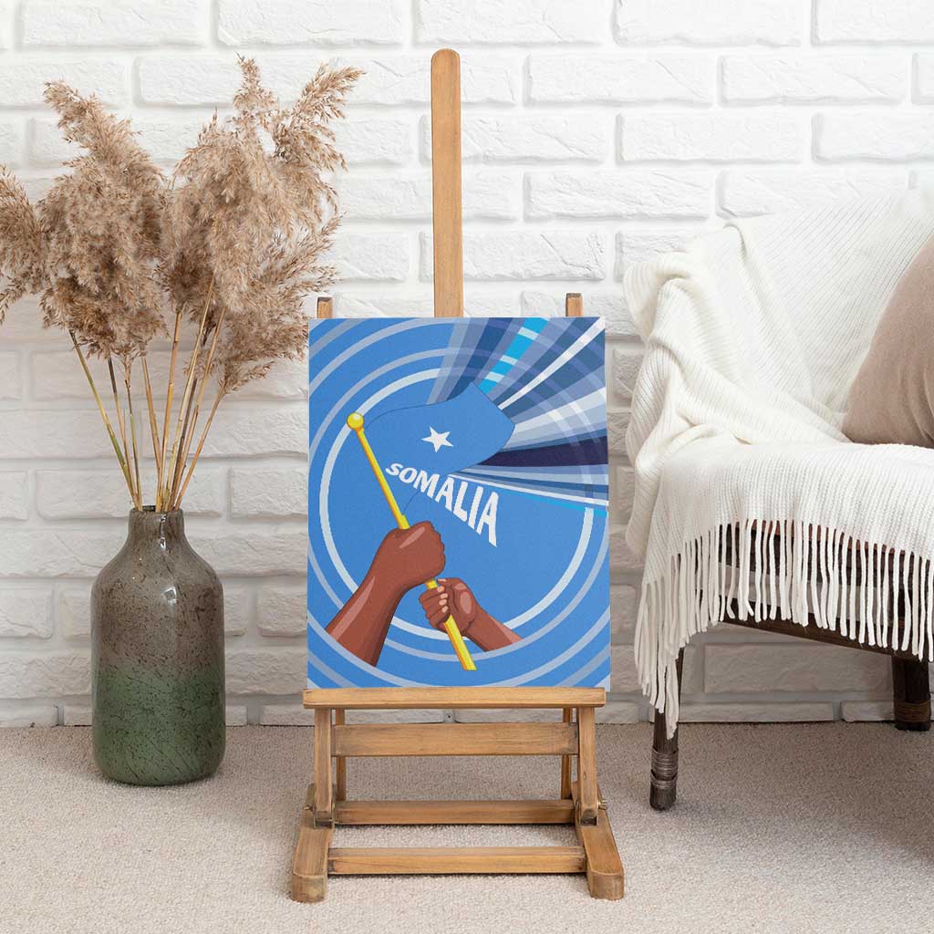 Somalia Canvas Wall Art with Raised Fist Flag Blue Unity Wave Spirit