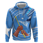 Somalia Hoodie with Raised Fist Flag Blue Unity Wave Spirit