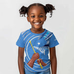Somalia Kid T shirt with Raised Fist Flag Blue Unity Wave Spirit