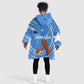 Somalia Kid Wearable Blanket Hoodie with Raised Fist Flag Blue Unity Wave Spirit