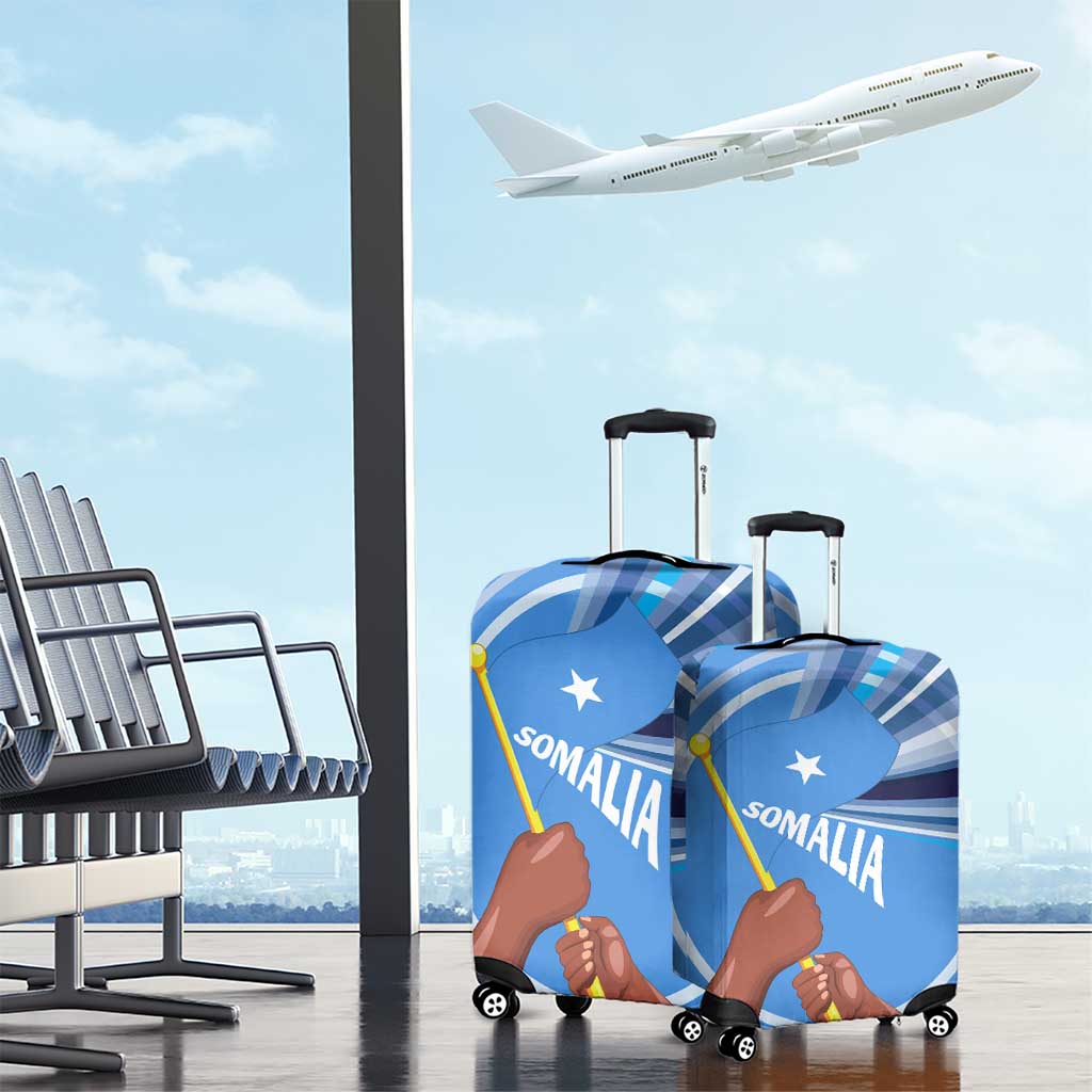 Somalia Luggage Cover with Raised Fist Flag Blue Unity Wave Spirit