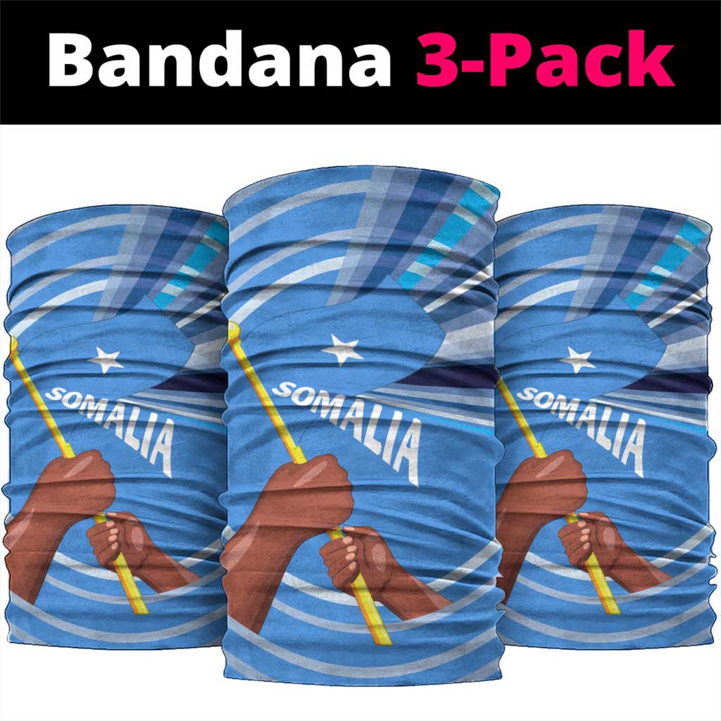 Somalia Neck Gaiter Raised Fist Flag Blue Unity Wave Spirit TS04