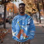 Somalia Sweatshirt with Raised Fist Flag Blue Unity Wave Spirit