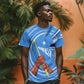 Somalia T shirt with Raised Fist Flag Blue Unity Wave Spirit