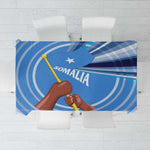 Somalia Tablecloth with Raised Fist Flag Blue Unity Wave Spirit