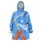 Somalia Wearable Blanket Hoodie with Raised Fist Flag Blue Unity Wave Spirit