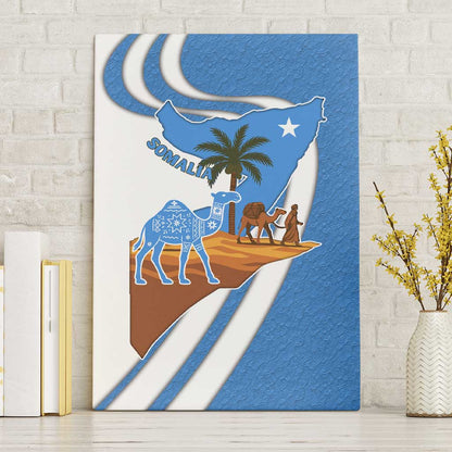Somalia Canvas Wall Art with Camel Desert Map Palm Tree Heritage Spirit