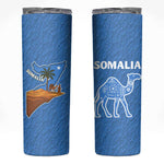Somalia Skinny Tumbler with Camel Desert Map Palm Tree Heritage Spirit