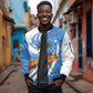 Somalia Sleeve Zip Bomber Jacket with Camel Desert Map Palm Tree Heritage Spirit