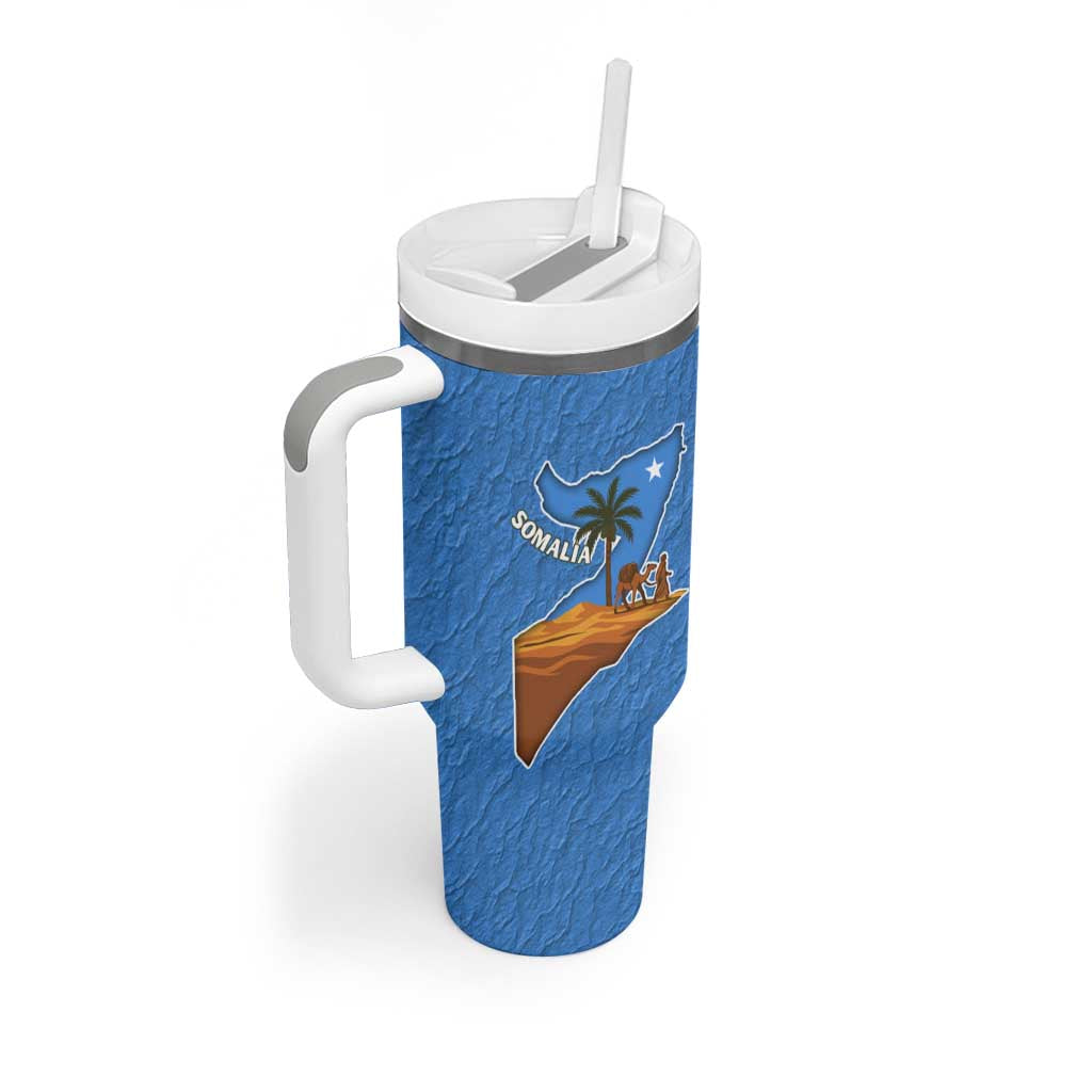 Somalia Tumbler With Handle with Camel Desert Map Palm Tree Heritage Spirit