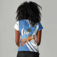 Somalia Women V-Neck T-Shirt with Camel Desert Map Palm Tree Heritage Spirit