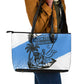 Somalia Leather Tote Bag with Soomaaliya Ha Noolaato Nomad Moon Flag Spirit