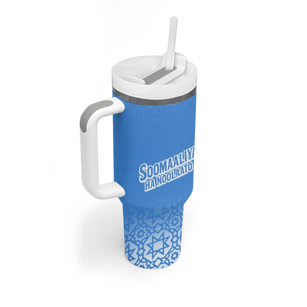 Somalia Tumbler With Handle with Soomaaliya Ha Noolaato Nomad Moon Flag Spirit