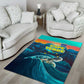 Cape Verde Area Rug with Loggerhead Sea Turtle Ocean Sunset Spirit