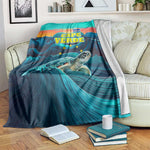 Cape Verde Blanket with Loggerhead Sea Turtle Ocean Sunset Spirit