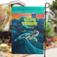 Cape Verde Garden Flag with Loggerhead Sea Turtle Ocean Sunset Spirit