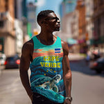 Cape Verde Men Tank Top with Loggerhead Sea Turtle Ocean Sunset Spirit