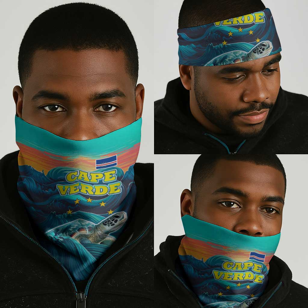Cape Verde Neck Gaiter Loggerhead Sea Turtle Ocean Sunset Spirit TS04