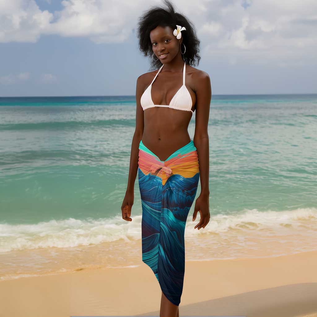 Cape Verde Sarong with Loggerhead Sea Turtle Ocean Sunset Spirit