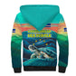 Cape Verde Sherpa Hoodie with Loggerhead Sea Turtle Ocean Sunset Spirit