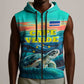 Cape Verde Sleeveless Zip Hoodie with Loggerhead Sea Turtle Ocean Sunset Spirit - African Pride