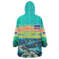 Cape Verde Wearable Blanket Hoodie with Loggerhead Sea Turtle Ocean Sunset Spirit