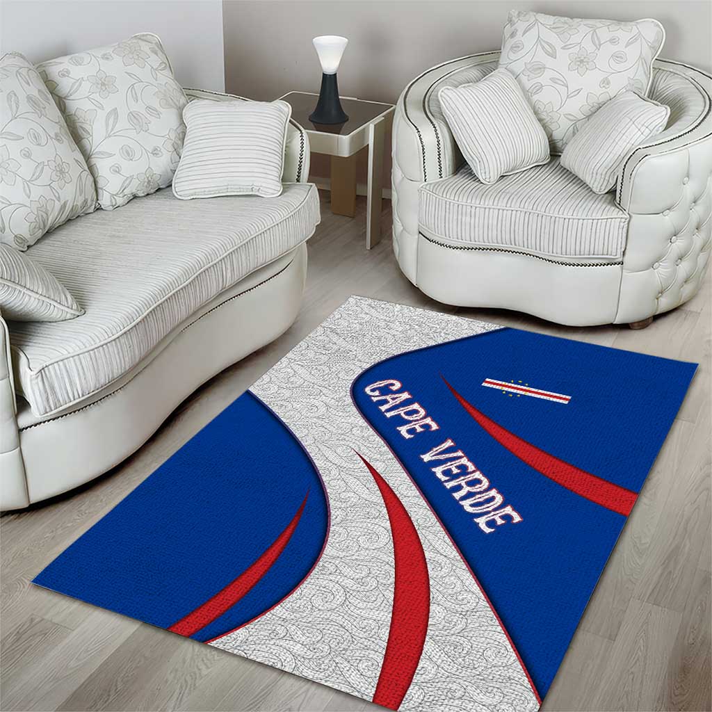 Cape Verde Area Rug with Blue Red Flag Nós Kretxeu Spirit